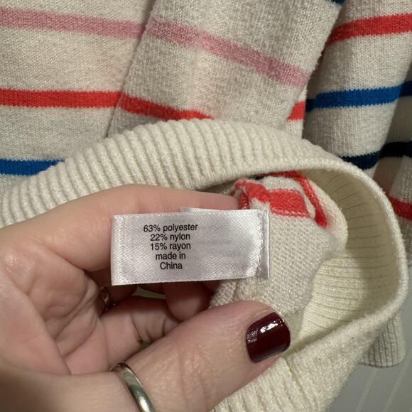 Lane Bryant Boatneck Striped Puff Sleeve Sweater Size 14/16 - Picture 6 of 7